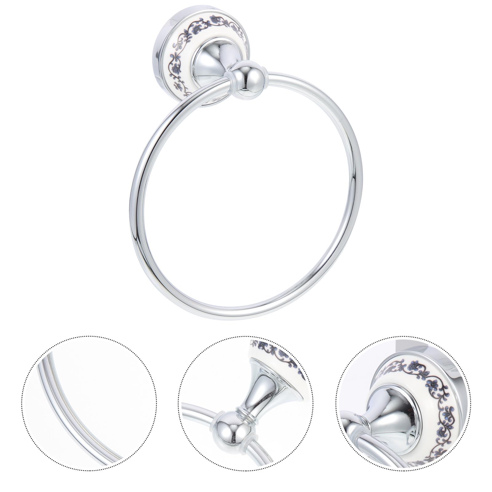 Anello Parete Portasciugamani in Inox Argento Acciaio | Asciugamani da Mano e Viso, Installazione Semplice, Adatto a Balconi e Camere Ospiti
