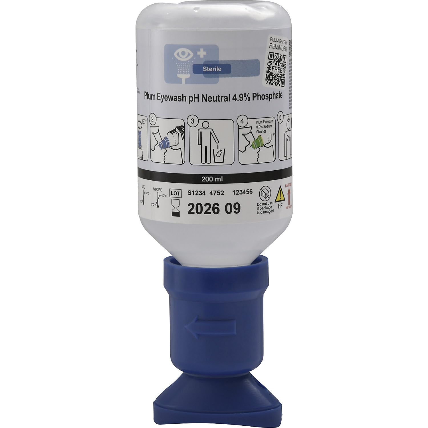 kaiserkraft | Flacone lavaocchi a pH-neutro | conf da 3 flaconi da 200 ml | con vaschetta