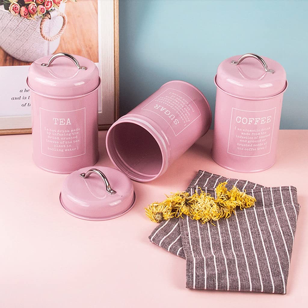 Amazon｜金属製食品保存缶キッチンキャニスターセット、ハンドル蓋