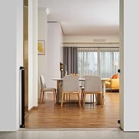 Vista 4 de EasyBaby Puertas retráctiles extra anchas para bebé, 33 pulgadas de alto, se extienden hasta 71 pulgadas de ancho, seguridad negra/niños, puertas