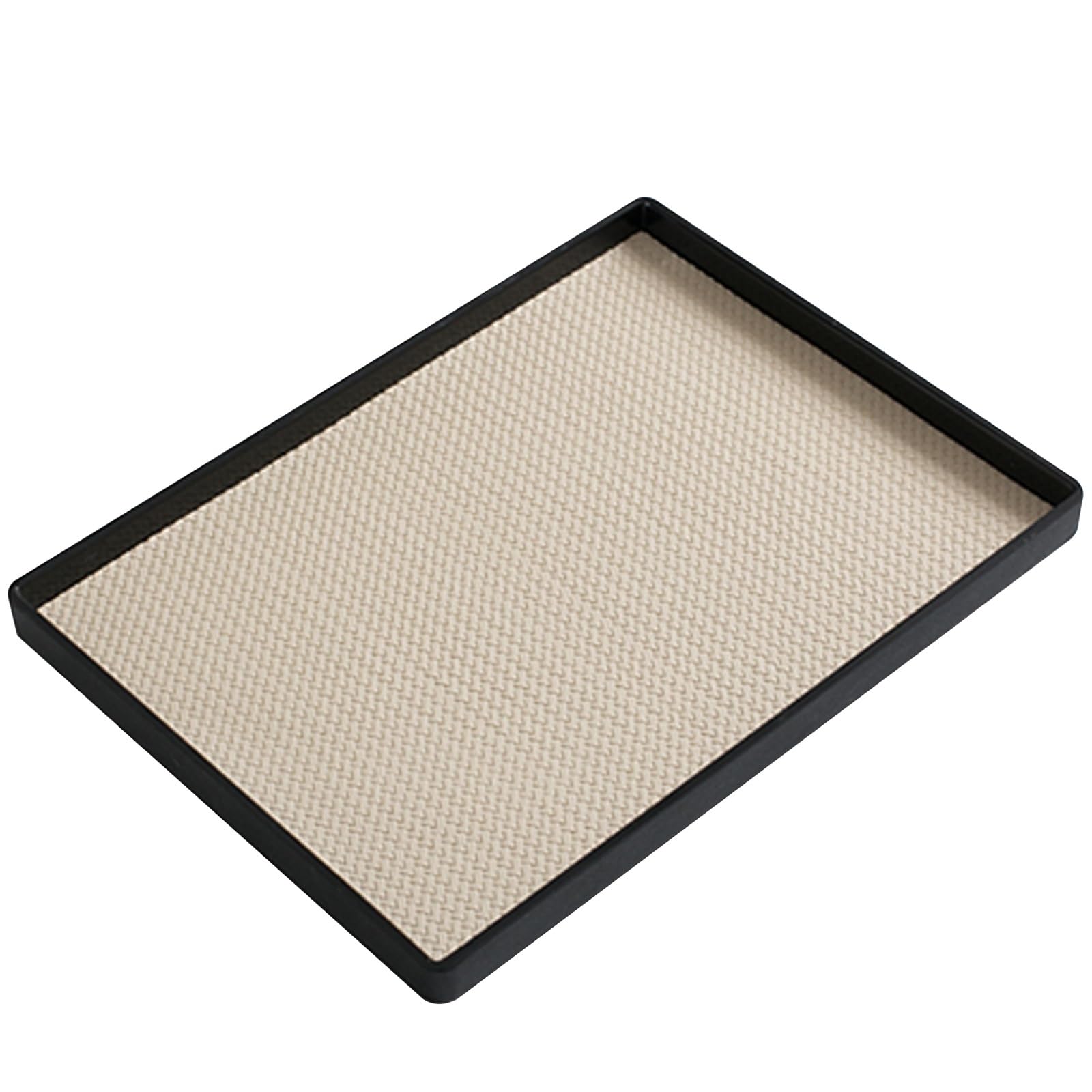 Bandejas antideslizantes decorativas para alimentos, de plástico, color beige, 28 x 40 x 2 cm, ideales para fiestas y uso doméstico, accesorios de cocina elegantes