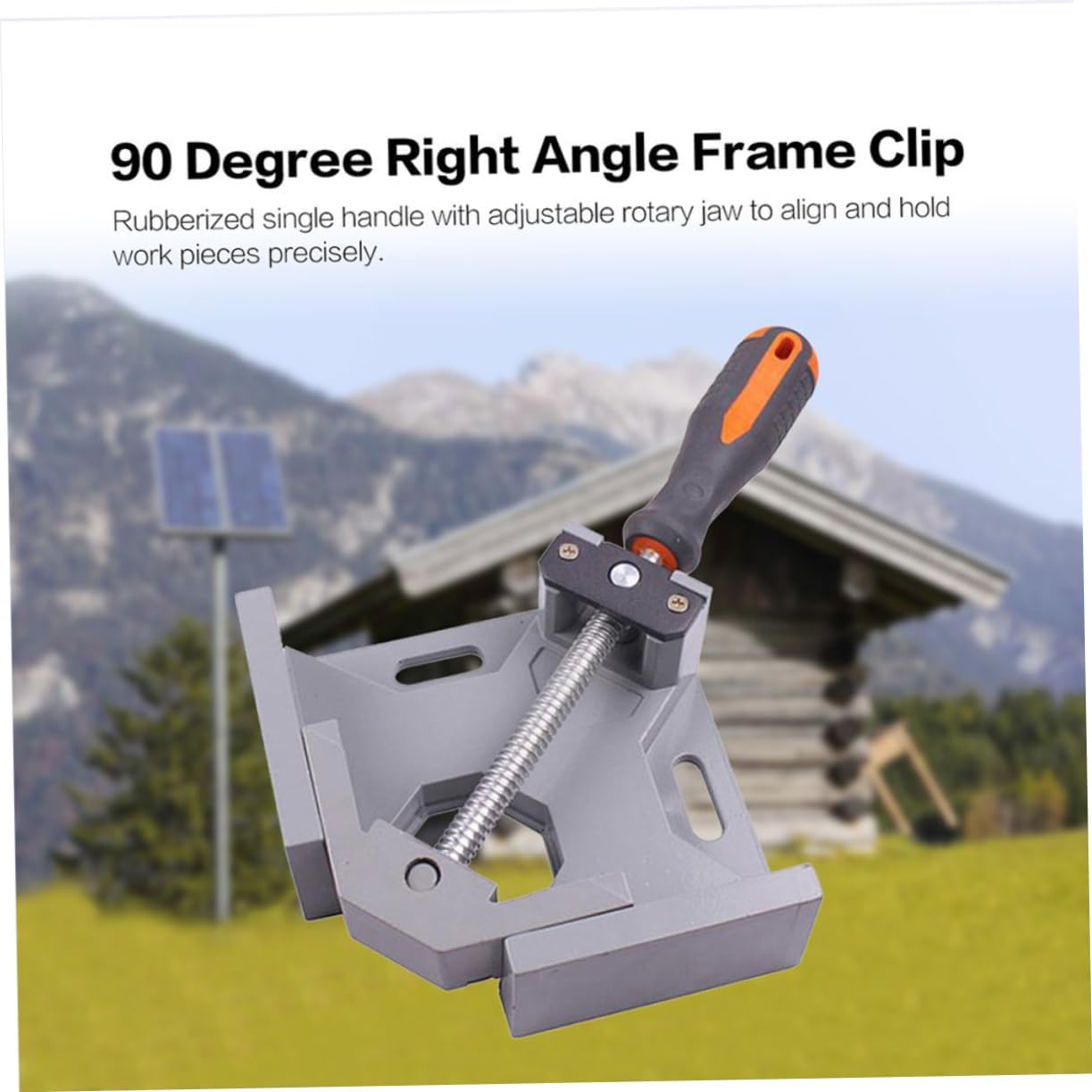 OSALADI 90 Degree Right Angle Clamp Multi-function Clamp for Woodworking Fit for Welding Framing Drilling Grey