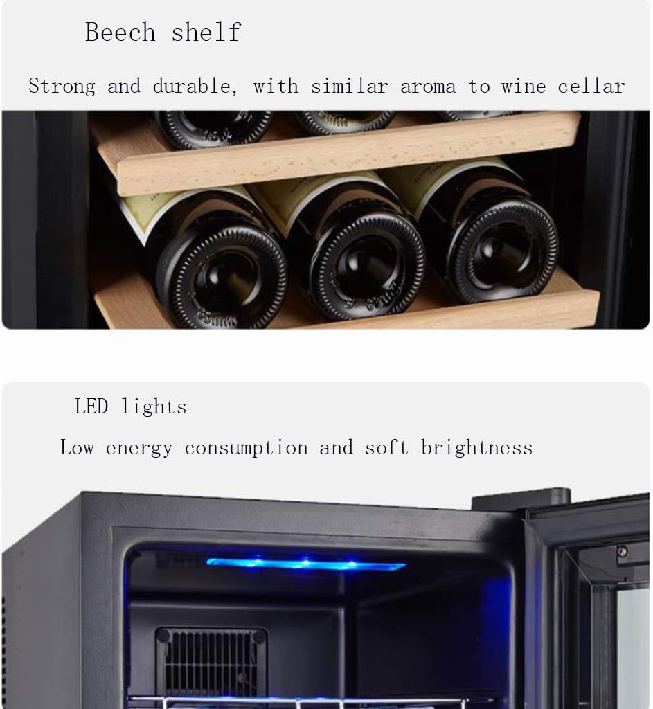 Wine Cooler Refrigerator - White Red Wine Fridge Chiller Countertop Wine Cooler - Freestanding Compact Mini Wine Fridge 12 Bottle W/Digital Control
