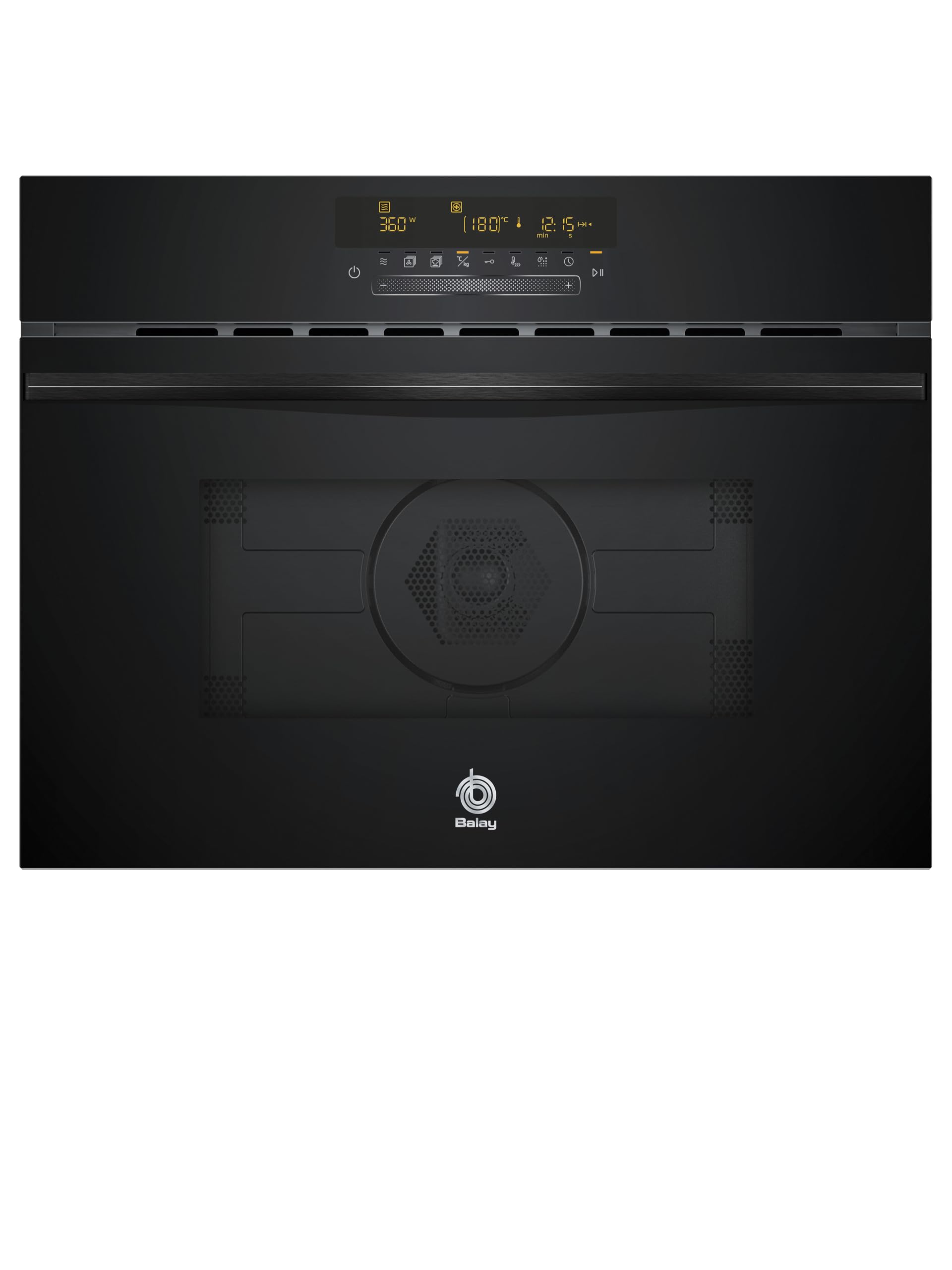 Balay - Microondas multifunción con horno, alto 45 cm, Aqualisis, Control táctil, 15 recetas, Grill, Cristal Negro, 3CW5179N3