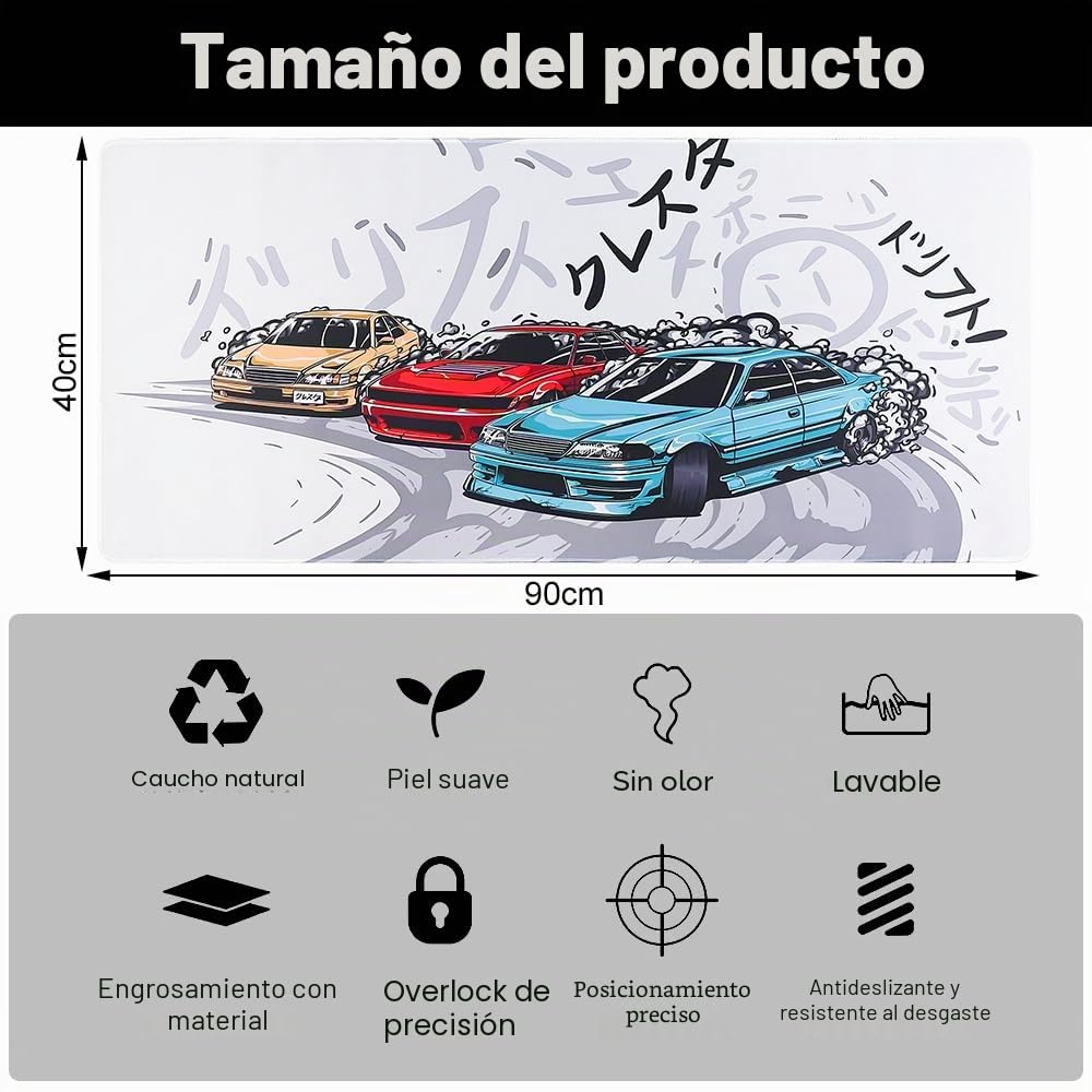 Alfombrilla Ratón Gaming XXL - 900 x 400 mm, Mouse Pad Gaming, de Goma, Alfombrilla de ratón Antideslizante de Goma, para Videojuegos, Macbook, PC, portátil, Escritorio