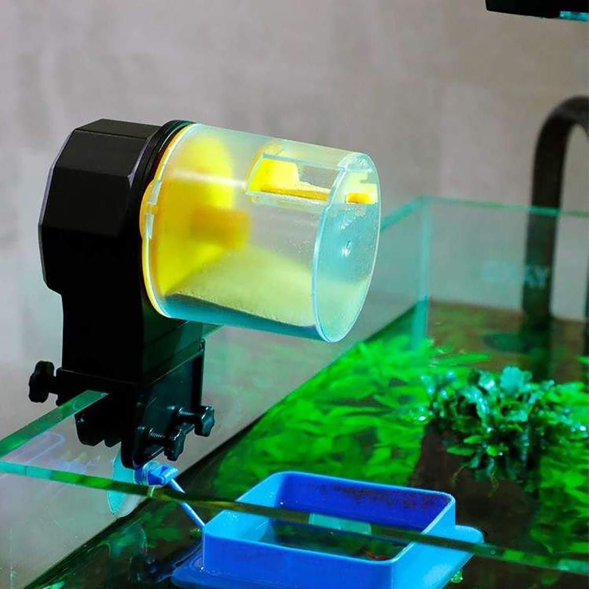 Automatico Femeder Fish Feeder A Protoia di umidità Assenser Alimenti per la batteria Intelligente Timer Auto Alimentatore per tartaruga Pond Aquarium e serbatoio di pesce Serbatoio alimento Dis