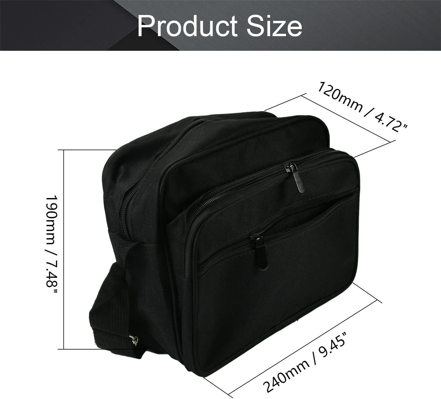 Utoolmart Professional Tool Pouch,Oxford Canvas Tool Pockets, Heavy Duty Tool Organizer,Fully Adjustable Work Belt,Waterproof,Protective Work Bag Black 1 Pcs