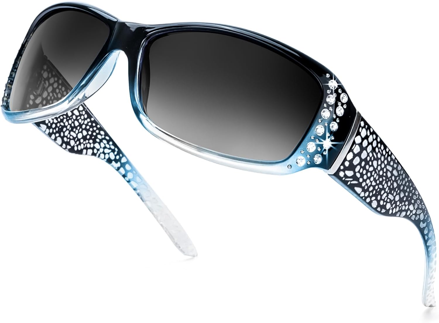 IGnaef Polarized Sunglasses for Women, Rhinestone Women Sunglasses UV400 Protection for Driving/Fishing/Shopping