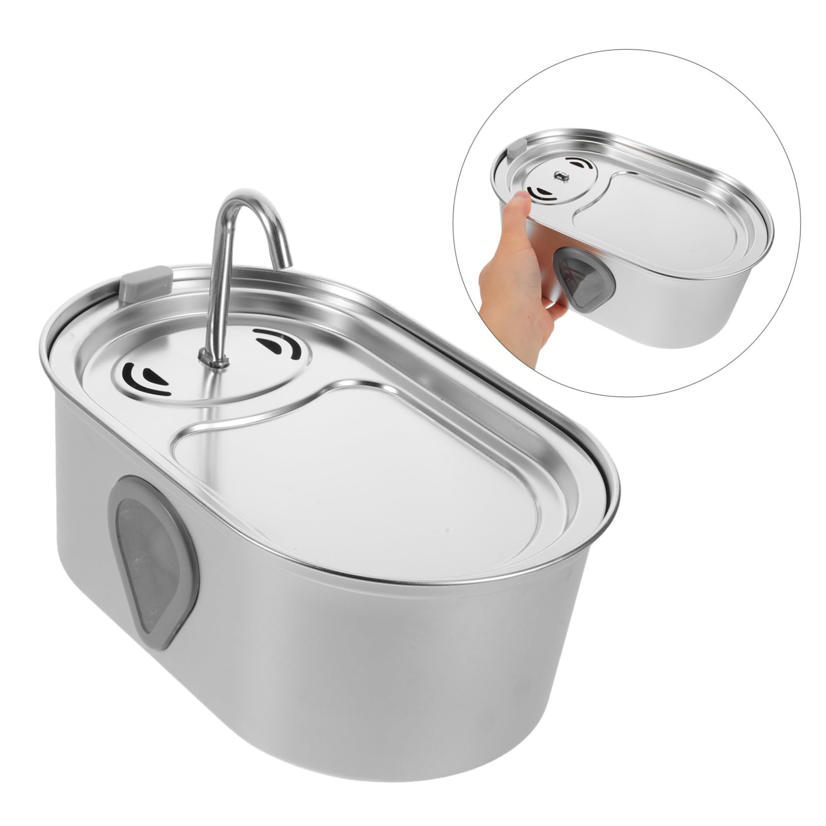 SUPVOX Bebedero Automático para Gatos de Acero Inoxidable Dispensador de Agua Recarga USB para Perros y Gatos Pequeños Uso Interior