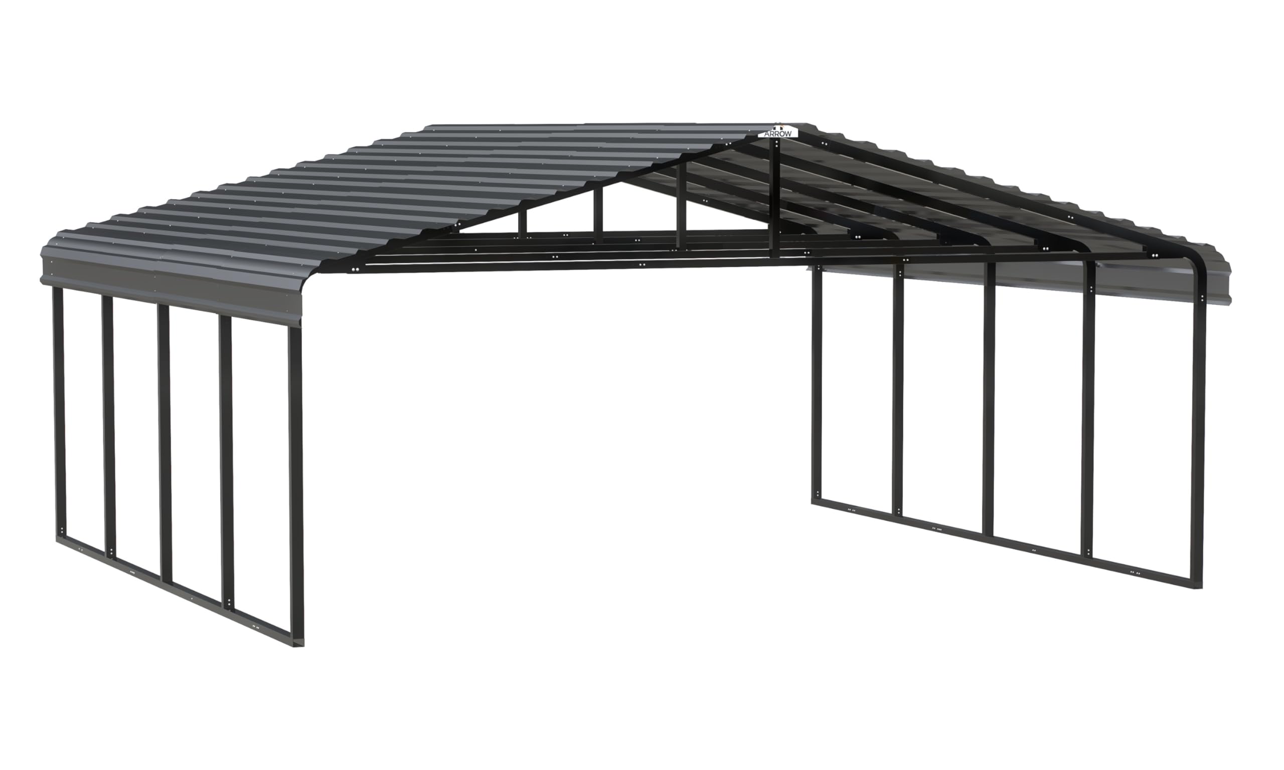 Arrow Carports Galvanized Steel Carport Kit, 20' x 20' x 9'