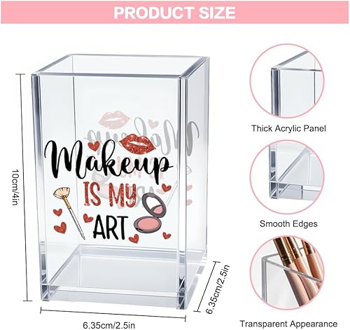 Miniatura 2 de Vgrti Makeup Is My Art - Organizador de brochas de maquillaje acrílicas, organizador de almacenamiento de lápices de maquillaje, regalos de