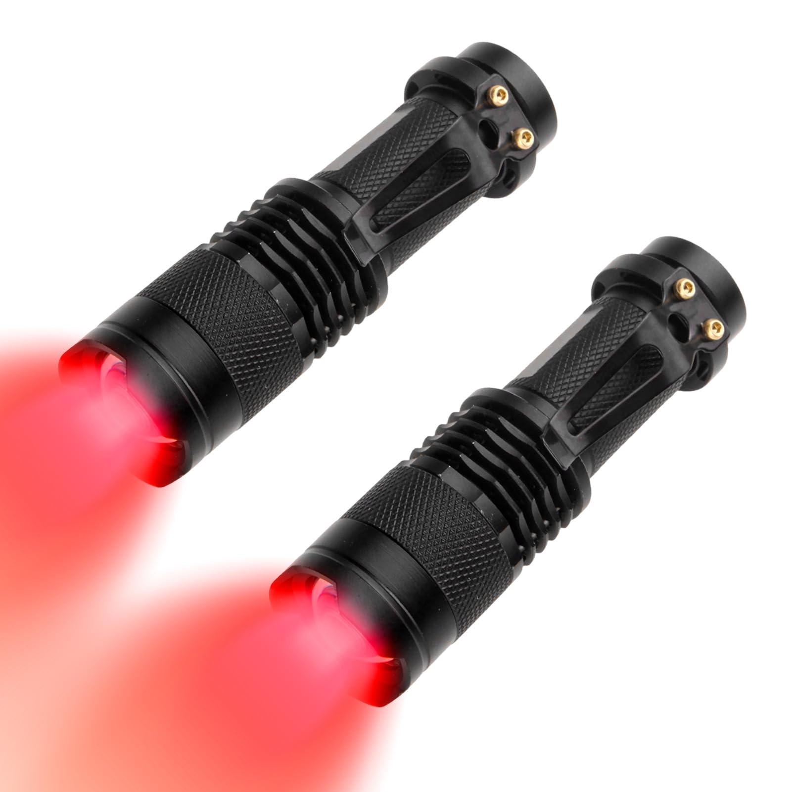 ZynoMUCH Red Light Torch Single Mode, 2 Pack LED Red Flashlight Preserves Night Vision for Astronomy, Animal Observation, Night Vision