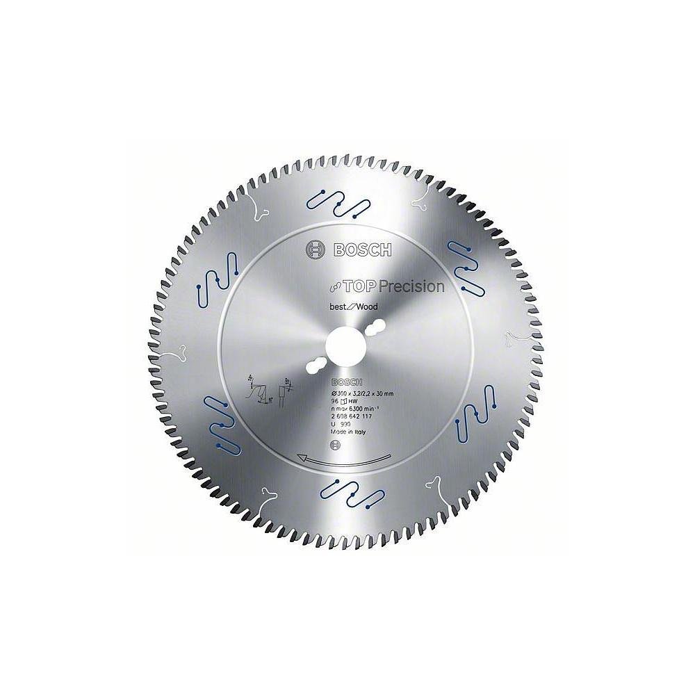 Bosch Accessories 2608642112 - Disco de sierra circular CSB Top Precision madera: 250x30x60D ATB, nero