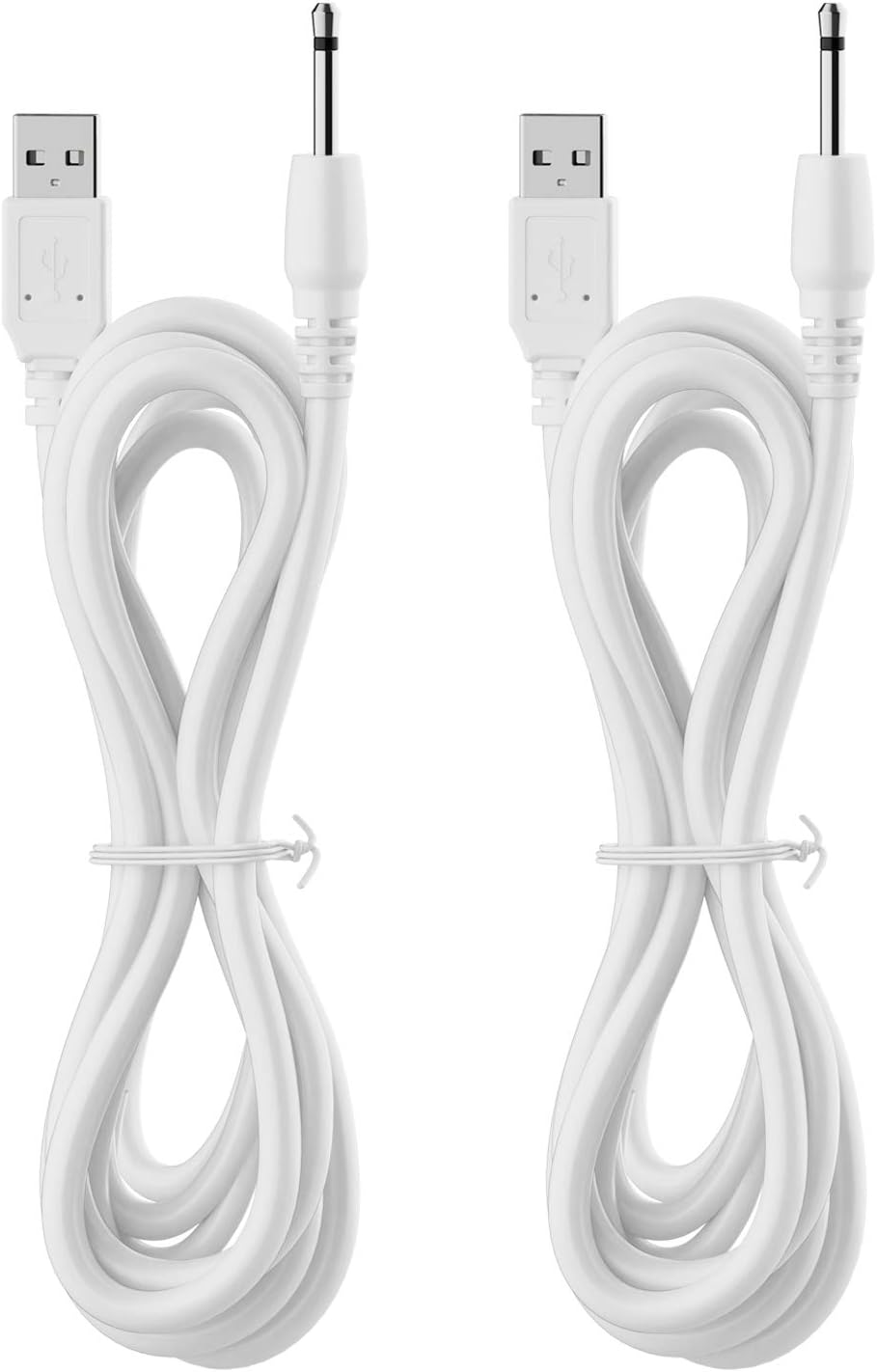 USB Fast DC Charging Cable for Wand Massagers, Upgraded Durable Original Replacement 2.5mm DC Charging Cable Compatible for Mini Wand Massager 31''(80cm), 2 Pack