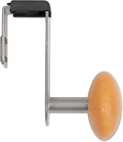 Miniatura 4 de Alba over-the-panel Escudo gancho para cubículos o particiones, color plateado metálico y luz madera