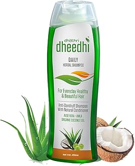 Dhathri Dheedhi Daily Herbal Shampoo to Reduce Dandruff & Promote Hair Growth, Ayurvedic Shampoo to Restore Hair Shine & Strength (400ml)