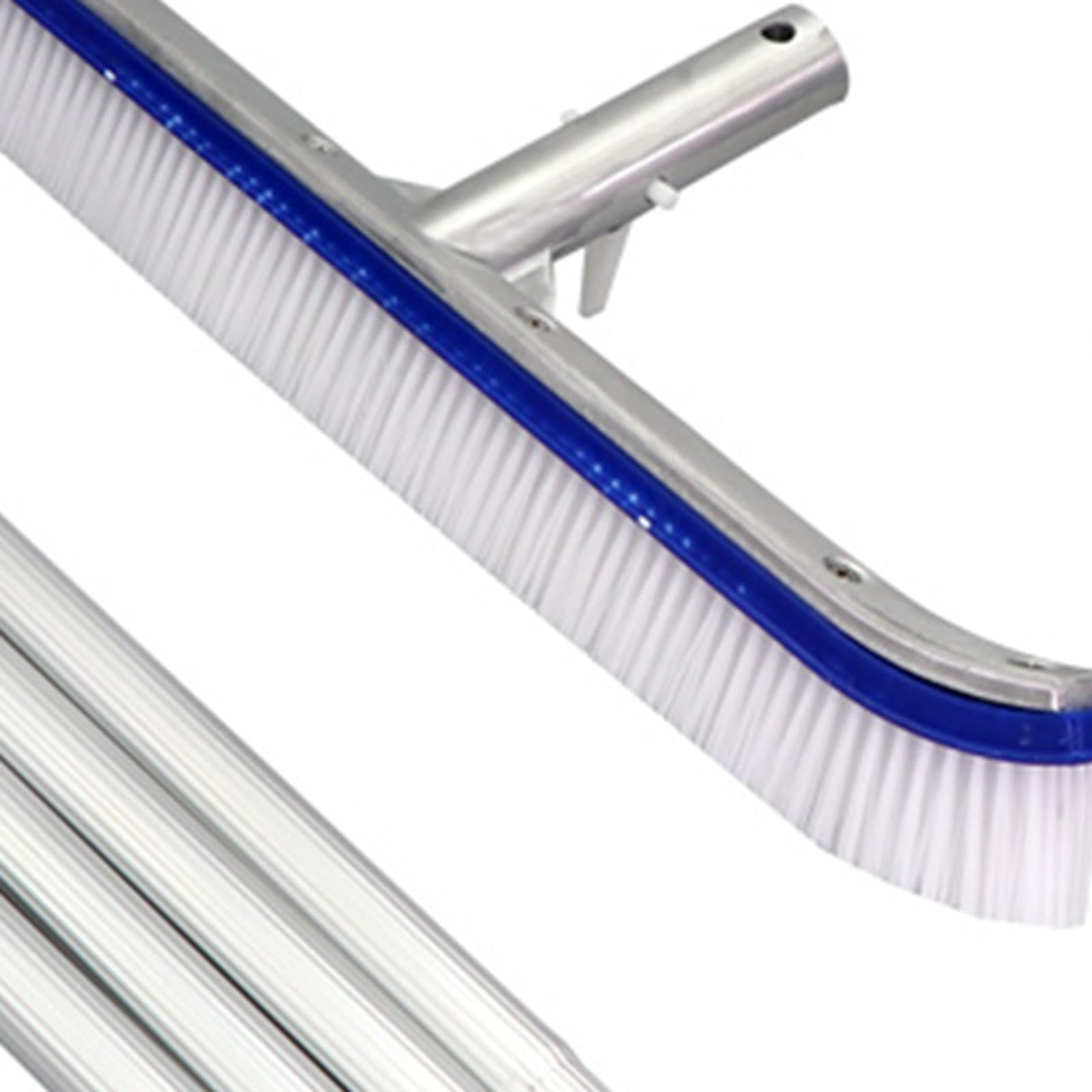 44 cm Poolreinigungsbürste mit Aluminiumstange, Teleskopierbar, Einfache Montage, für Poolwände, Fliesen Und Böden, Vielseitig Einsetzbar