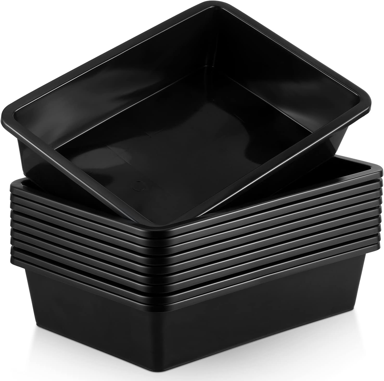 Qunclay 10 Pcs Flat Storage Tray Organizer Bin Letter Size