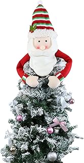 Santa Christmas Tree Topper Xmas Tree Doll Decorations Santa Claus Snowman Reindeer Tree Top Hugger Novelty Xmas Decor Ornaments Party Decor for Xmas Tree Home Fireplace Table Ornaments Decorations
