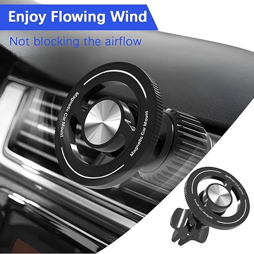 Miniatura 6 de Soporte magnético para teléfono celular, soporte de teléfono móvil con clip para ventilación de aire de vehículo ajustable en 360, soporte de