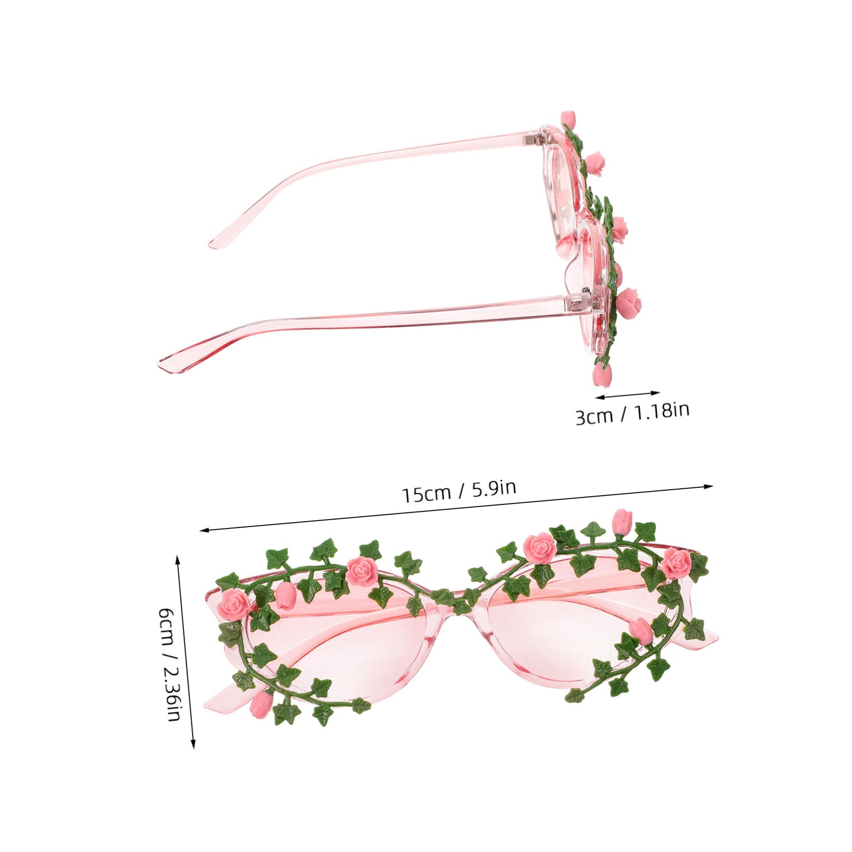 CONGARTENO Fashionable Flower Sunglasses Prop for Men Women Unique Retro Eyeglasses for Parties Festivals and Street Photos Fun DIY Costume Accessory for Unforgettable Memories