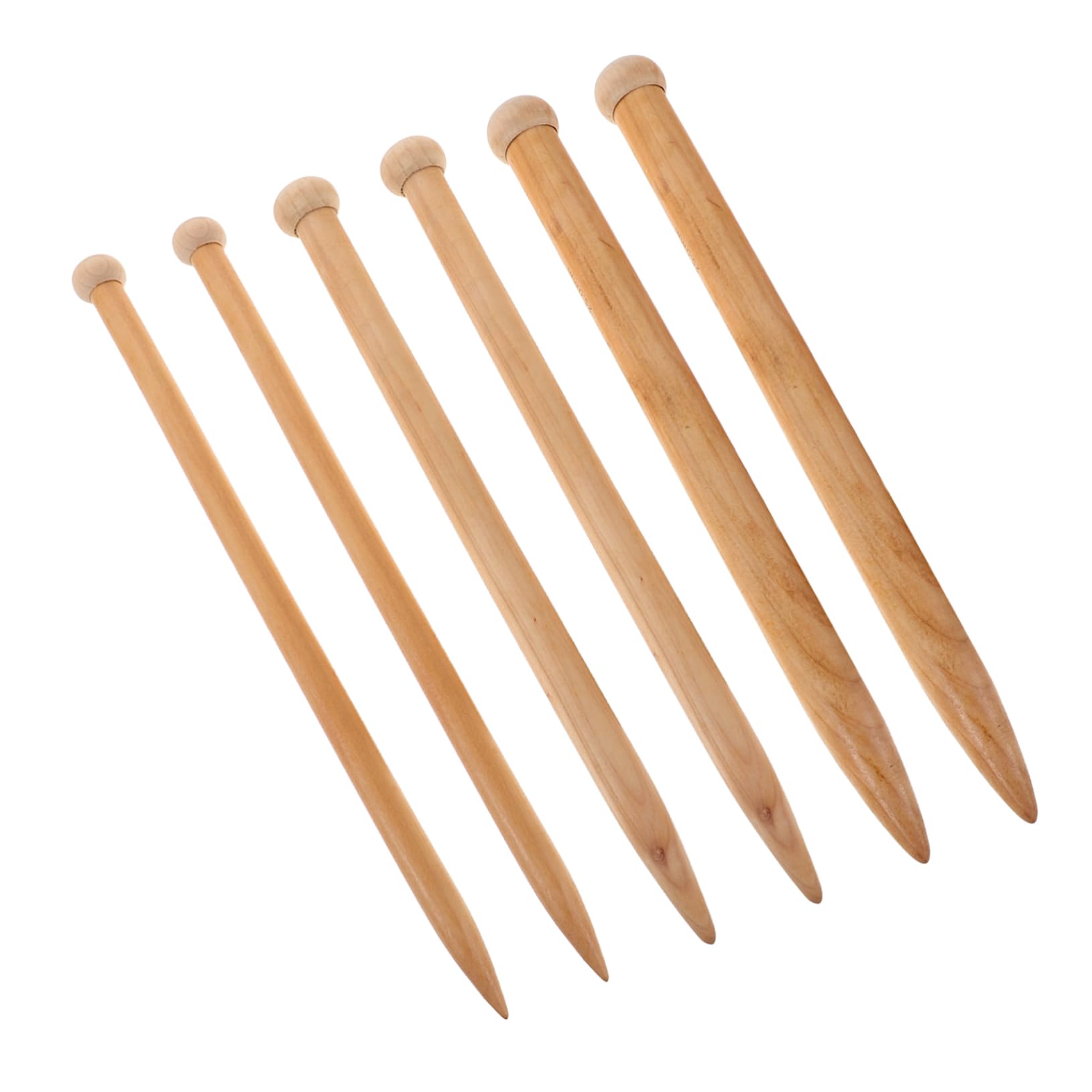 Homoyoyo 6piezas Agujas de Tejer de Madera Grandes para Hilo Grueso Agujas Rectas para Bufandas y Suéteres Suministros de Bricolaje para Principiantes