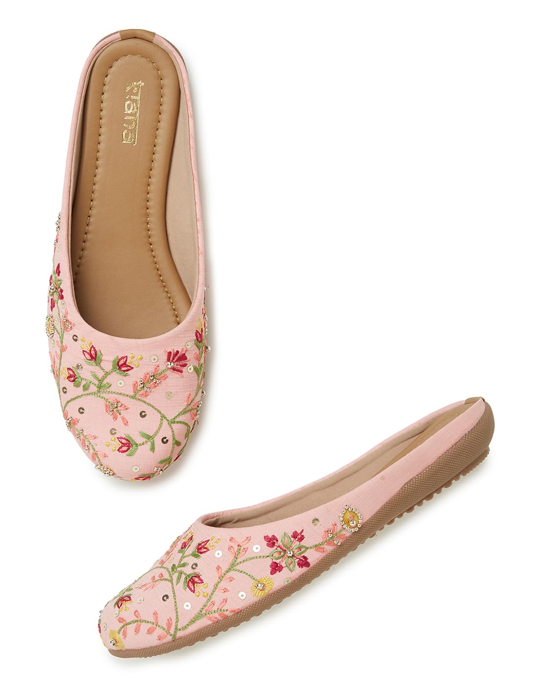 Kiana Bellies & Ballerina - Womens Round Toe Pink Shoes with Embroidered & Hand Work (B0CV4B8ZSF) Amazon Price History, Amazon Price Tracker