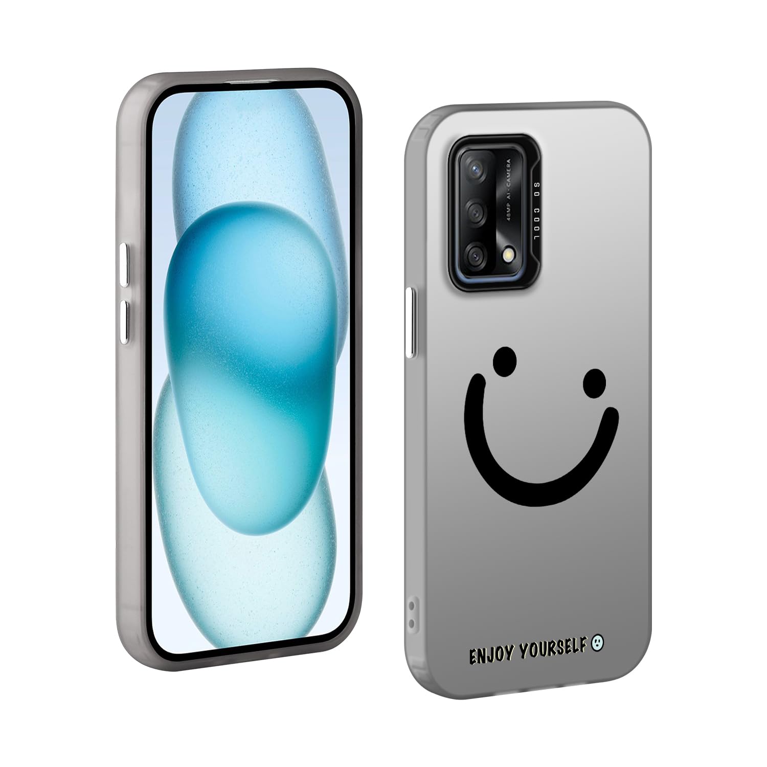 Custodia Per Oppo A74 4G Con Faccia Sorridente – Cover Sottile Antiurdo, Verde