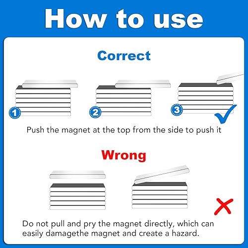 Miniatura 5 de TRYMAG Imanes de neodimio fuertes con adhesivo de doble cara, paquete de 15 tiras de imanes de tierras raras resistentes para manualidades, nevera,