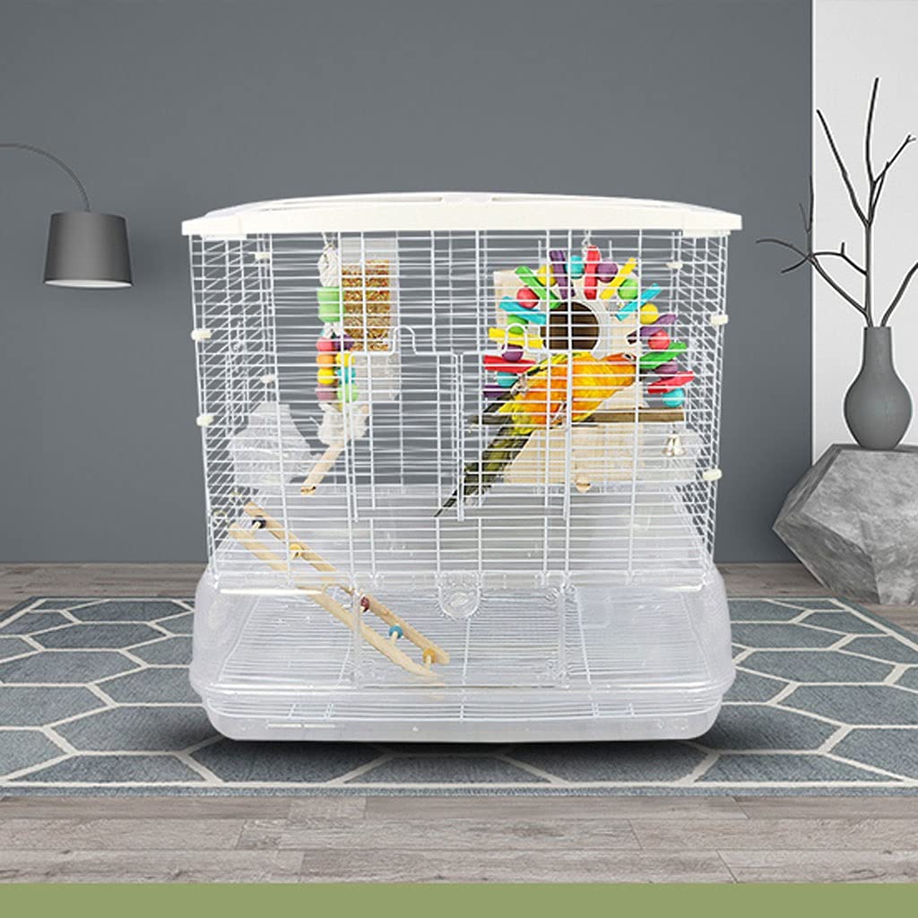 Gabbia Voliera Gabbia per Uccelli Cage Cage Grande Gabbia Riproduzione con Contenitore di Cibo Adatto, per parrocchetti Canarini Amore Uccelli Piccoli pappagalli Avariay Trasparente Bird Cage