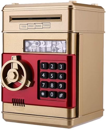 PowerKing Alcancía de cajero automático electrónico con contraseña, caja fuerte de ahorro de voz de dibujos animados panda hucha para niños de 3