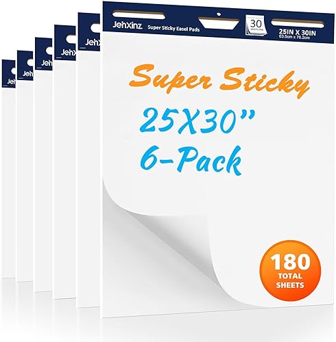 Almohadillas de caballete adhesivas, papel de cartulina de 25 x 30 pulgadas, papel de caballete autoadhesivo, papel grande para profesores, súper