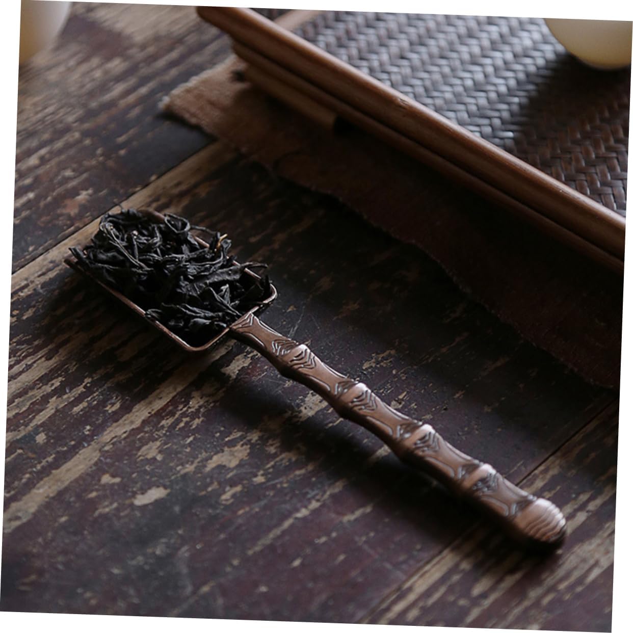 2pcs Alloy Tea Scoops for Kung Fu Tea Ceremony Smooth Handle for Accessories and Loose