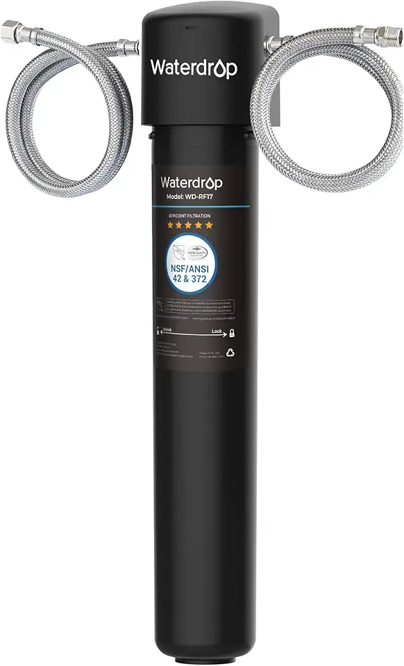 Waterdrop 17UA 3 Years Under Sink Water Filter System-Reduces Lead, Chlorine, Bad Taste & Odor-Under Counter Water Filter Direct Connect to Kitchen Faucet-NSF/ANSI 42 Certified-24000 Gallons-USA Tech