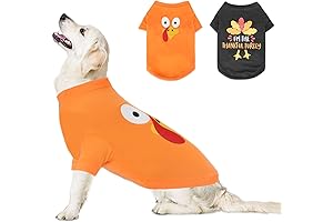 BWOGUE 2 Pack Thanksgiving Dog Shirts for Large Dogs
