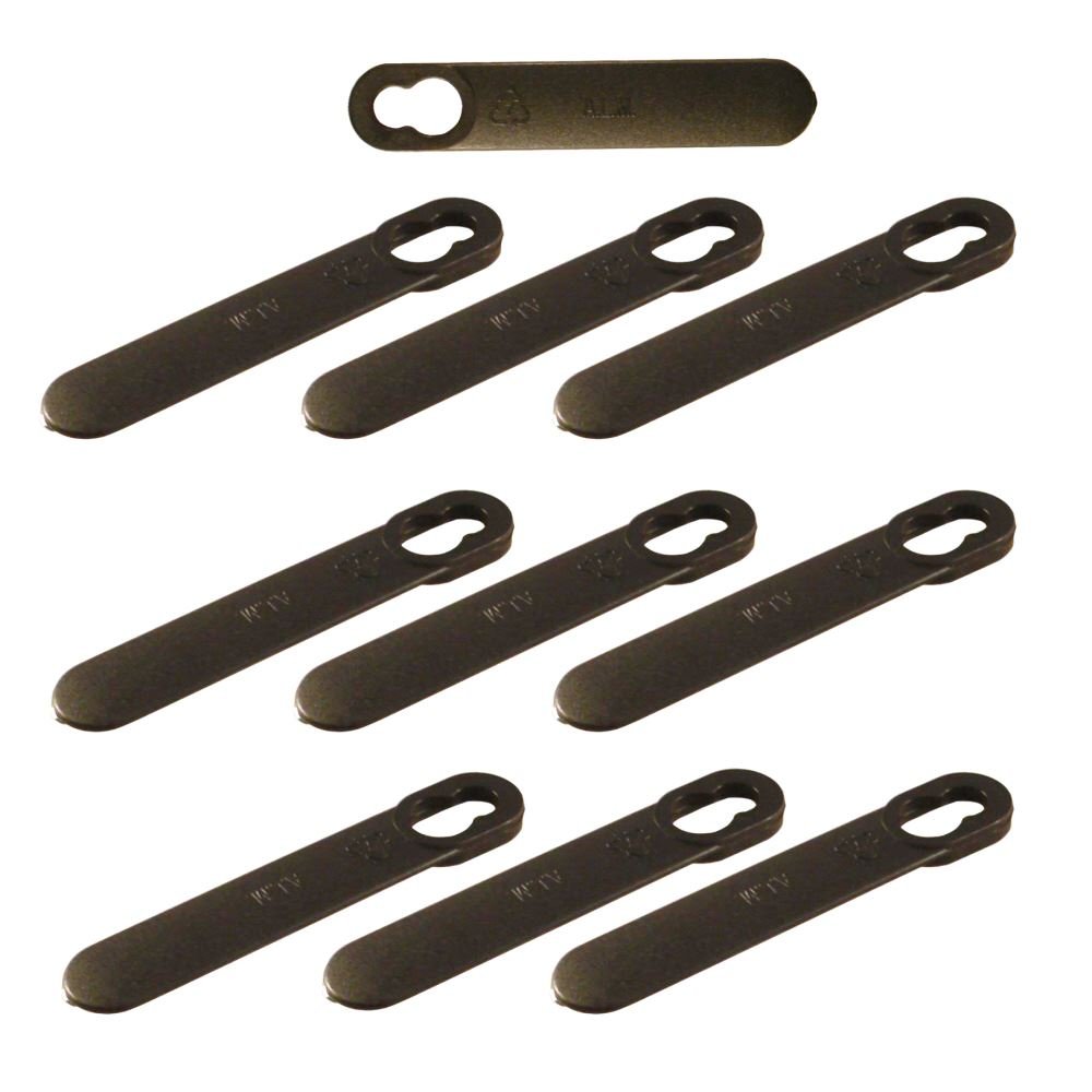 RocwooD 10 x Plastic Blades Fits Black & Decker GR120, GR120C, GX295, GX295C Lawnmower