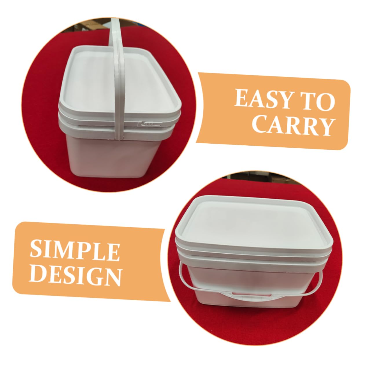 jojofuny Secchio per Contenere Vernice e Prodotti Chimici Bianco per Pittura da 10l in Plastica Pp con Coperchio e Manico Leggero e Facile da Trasportare