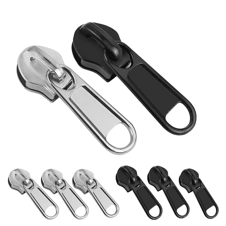 ファスナースライダー引き手　黒いストラップ U型デザイン 取り付け穴付き　新品 Amazon.co.jp: ファスナー 交換用 引き手 スライダー 8個セット