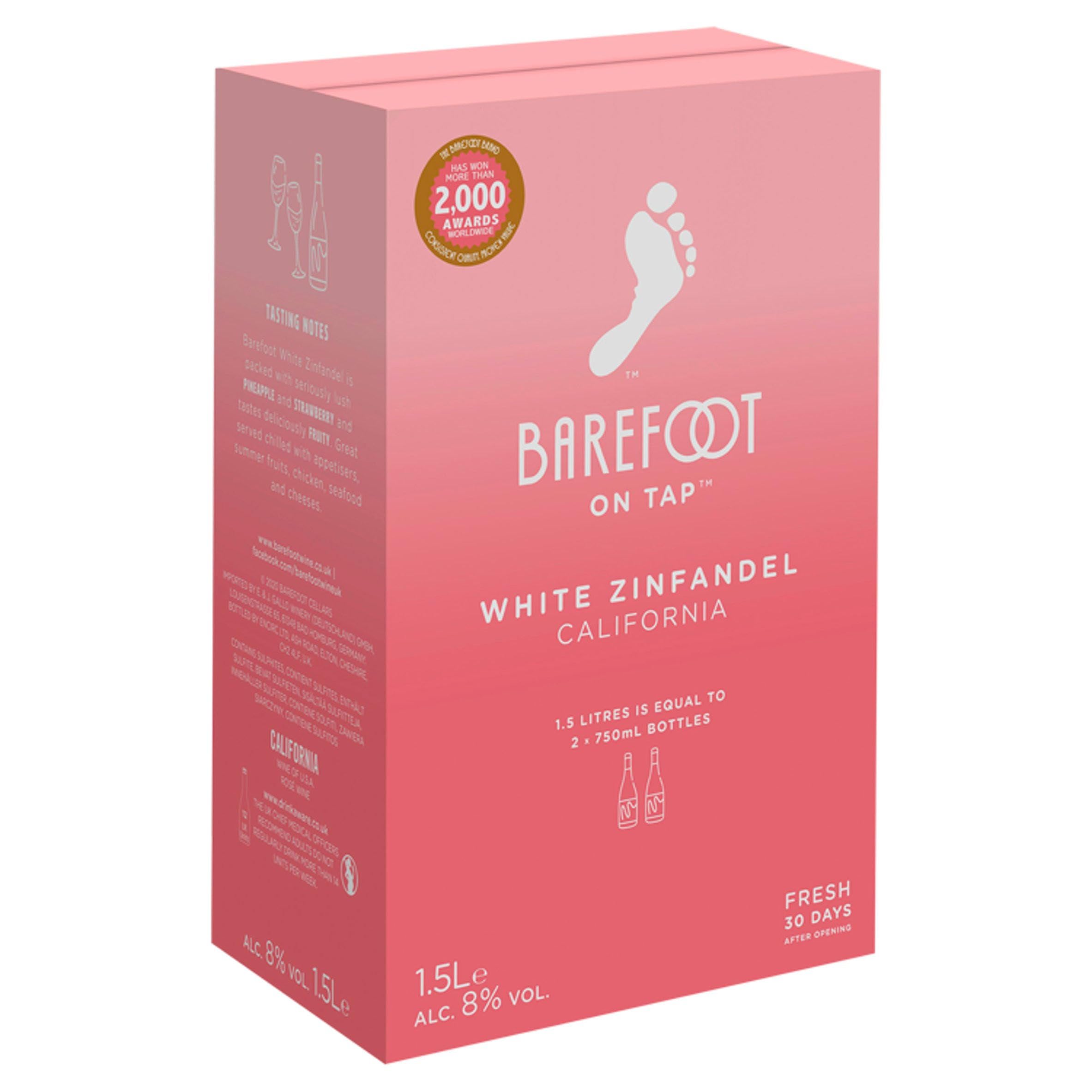 Barefoot On Tap White Zinfandel 1.5l