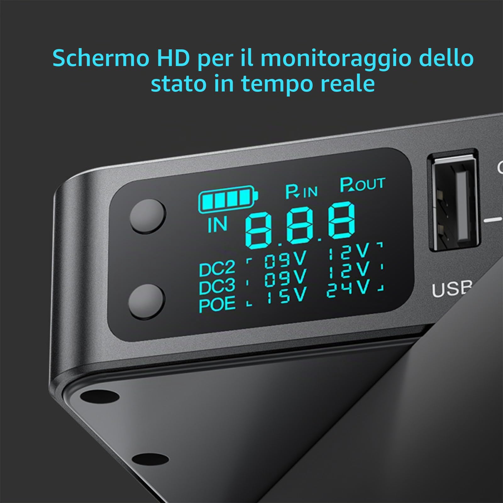Mini UPS per Modem Router, 10400mAh(38Wh) Gruppo di Continuità 12V/2A, 24V PoE con 5V/3.6A USB