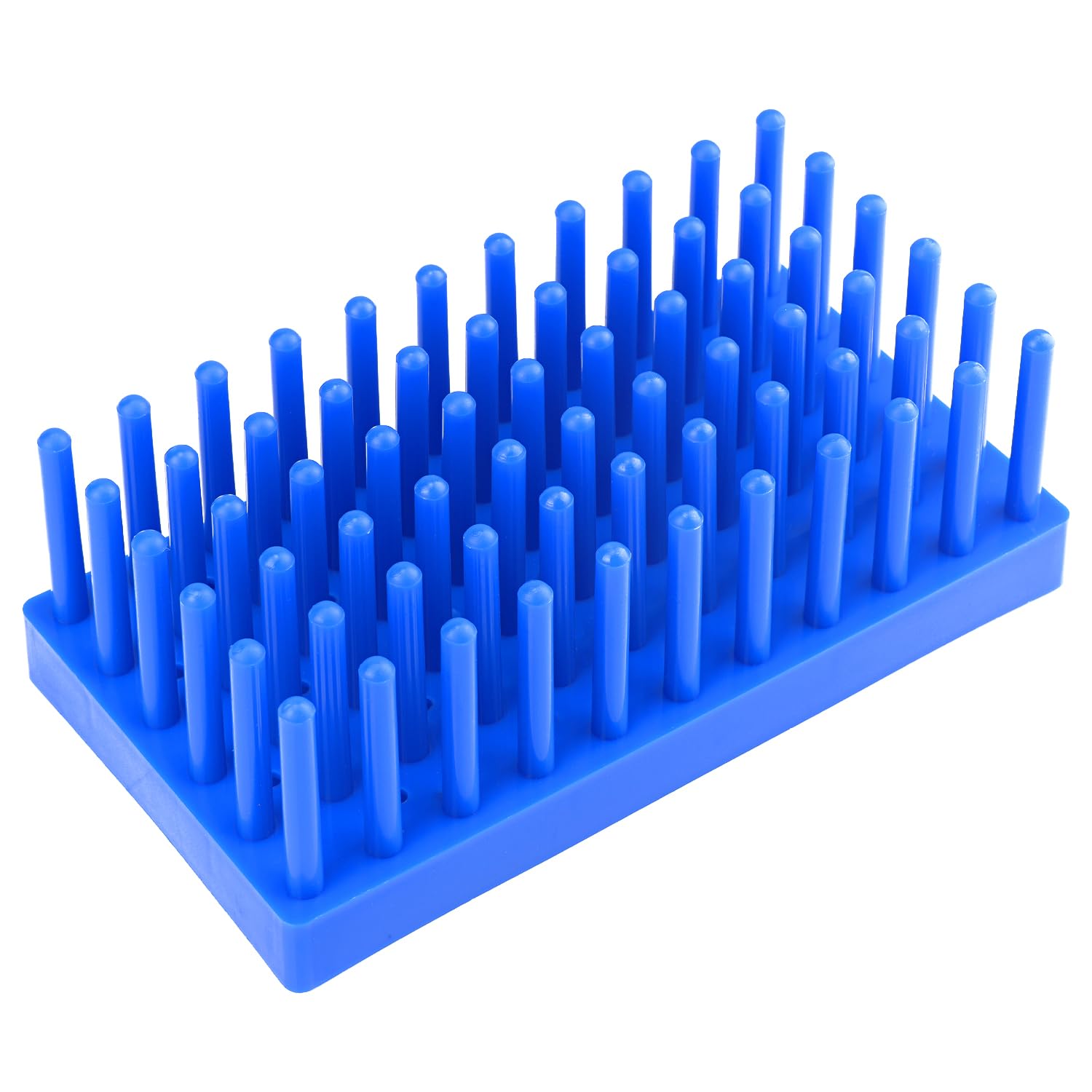stonylab Portoir à Tubes à Essai en Plastique, Style Colonne Égouttoir Pour Sécher et Ranger Les Tubes à Essai, 66 Colonnes, Pack de 1, Bleu