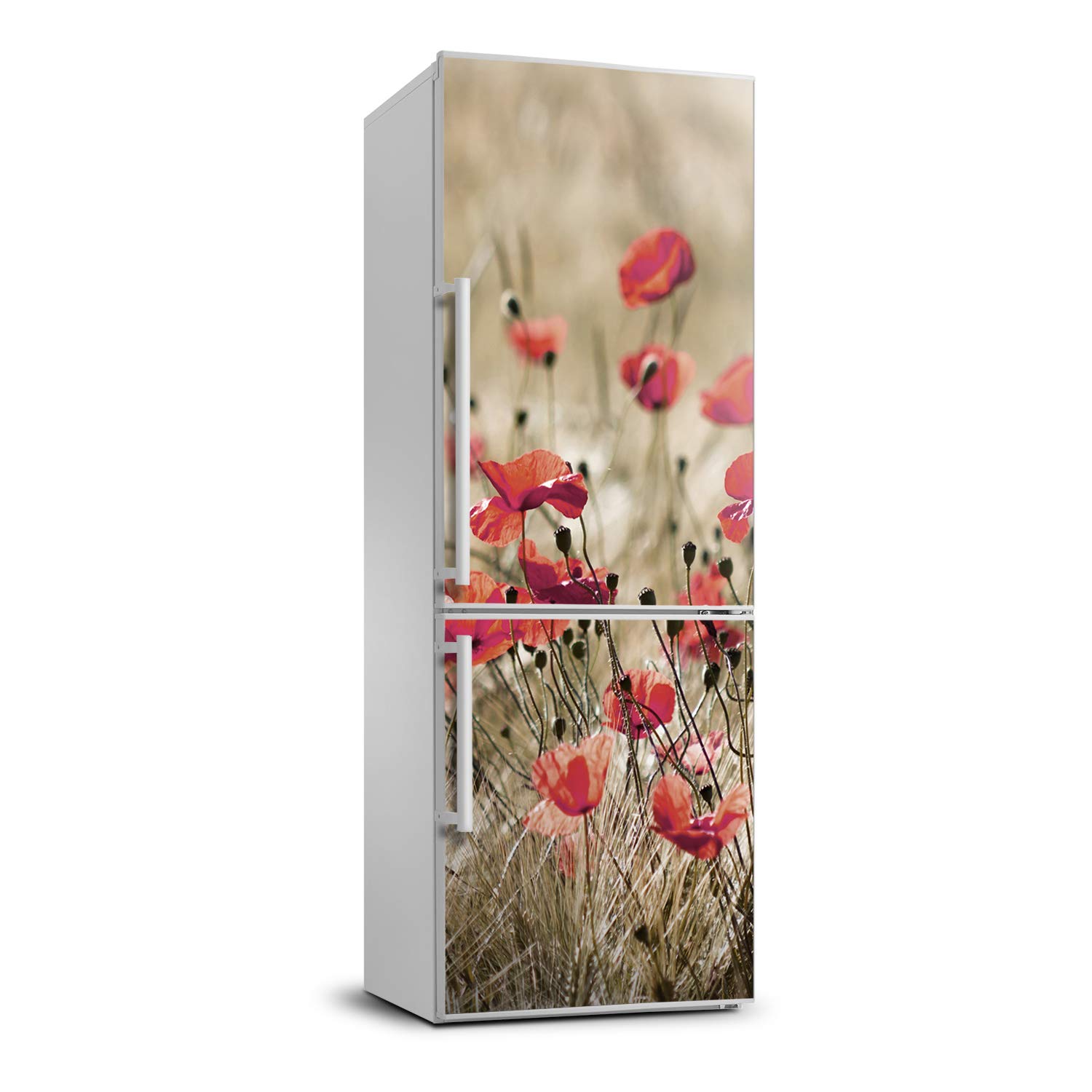 Décoration frigo adhésive fleurs sur le terrain 60x180cm lavable