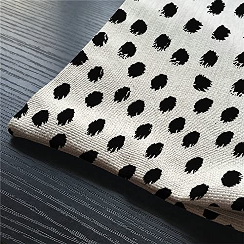Smooffly Polka Dots Decorative Throw Pillow Cover Case,Brush Strokes Dots Cotton Linen Outdoor Pillow Cases Oblong Rectangle Cushion Covers For Sofa Couch Bed Car 12X20 Inch Black #TOP2