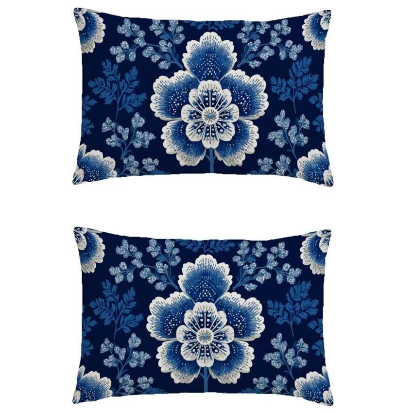 Housse coussin exterieur boheme bleu marine pour decorer votre patio en automne
