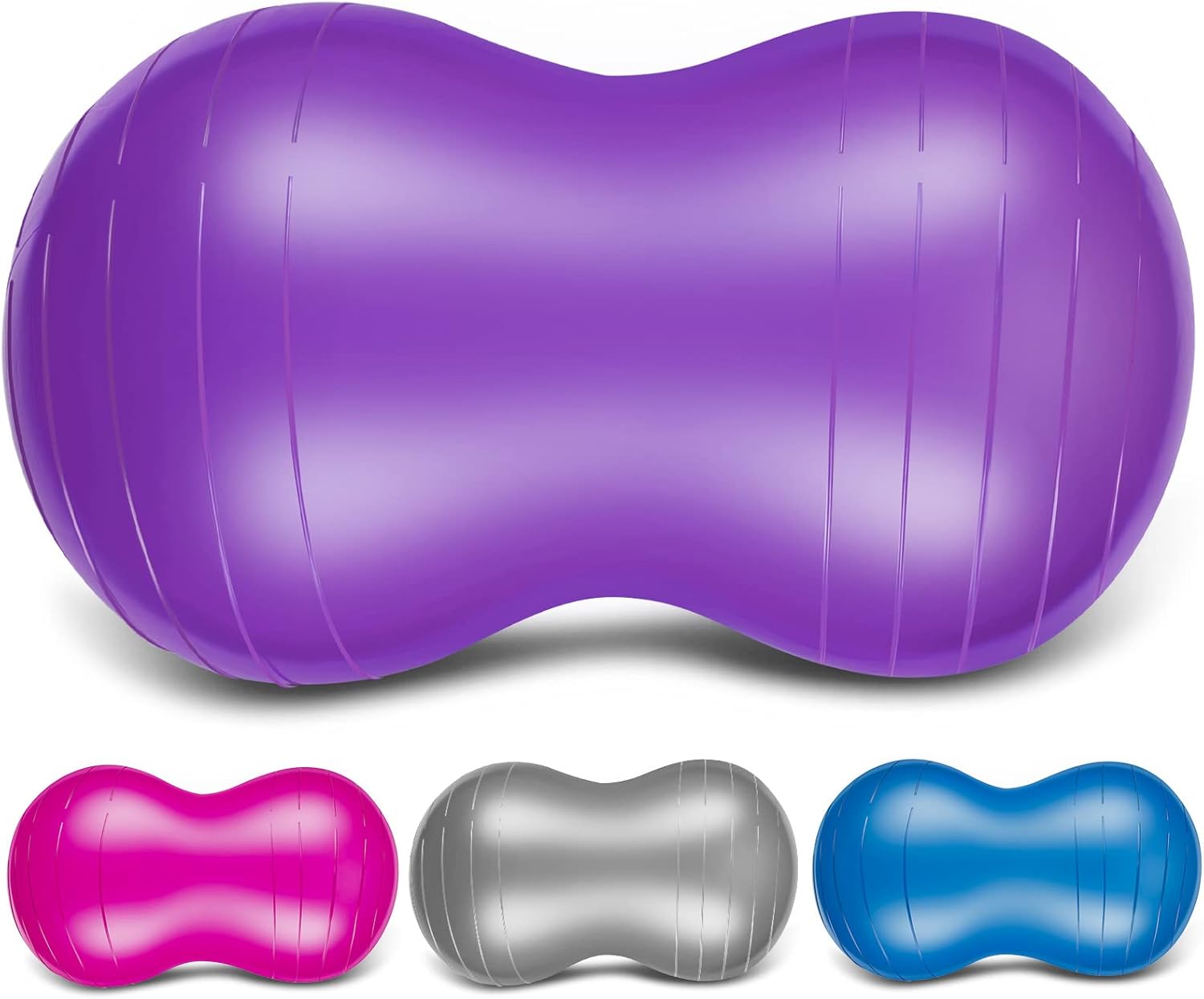 Lenwen 4 Pieces Exercise Ball Large 31 x 15 Inch Peanut