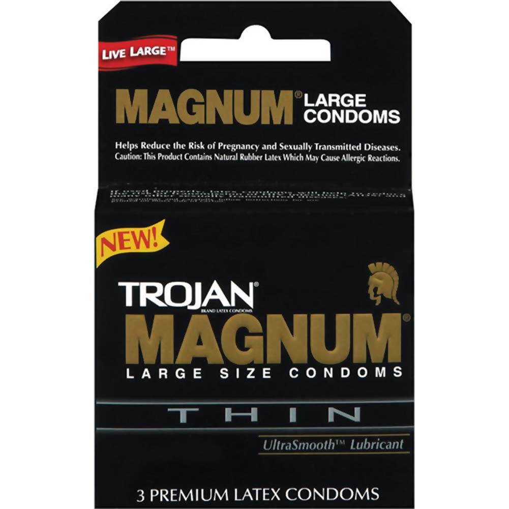 Trojan Magnum Thin Lubricated Condoms, 3 Count