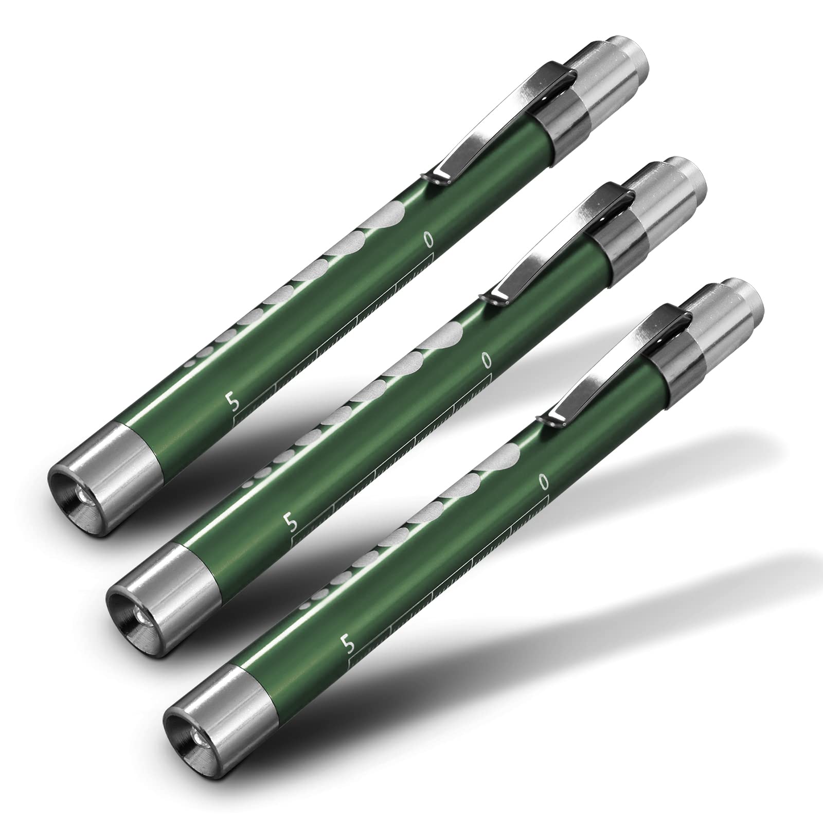 RE-GEN Doctors Nurses Reusable Aluminium LED Pen Light Diagnostics Inspection Penlight Pocket Torch Flashlight (3, Green)