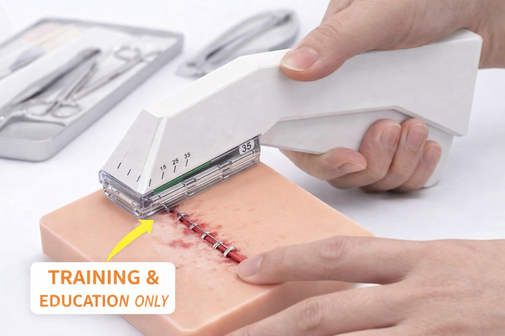 Sterile Skin Stapler, 35 Wide Preloaded Staples, Vet and Medical First Aid Use — Amazon image 2