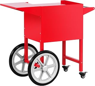 Royal Catering RCPT-16E Wagen für Popcornmaschine, 2 Räder, Rot | Popcornwagen, Stahlblech, lackiert, 2 Bremsen, Staufach, einfache Montage