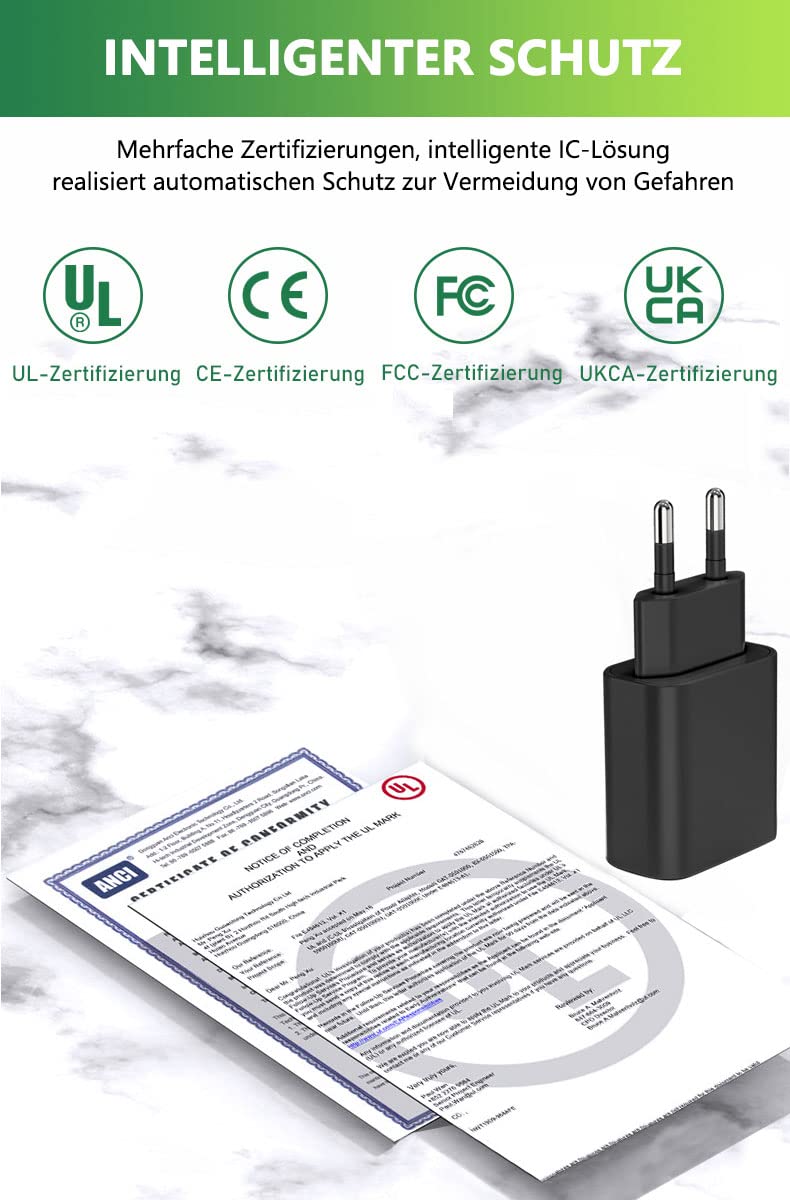 Bouge Alimentatore di rete 5 V 2 A USB C universale compatibile con iPhone, Samsung Galaxy, Huawei, LG,Blackview,e-reader,tablet bambini, giocattoli, TV box, cuffie 5 V 2 A